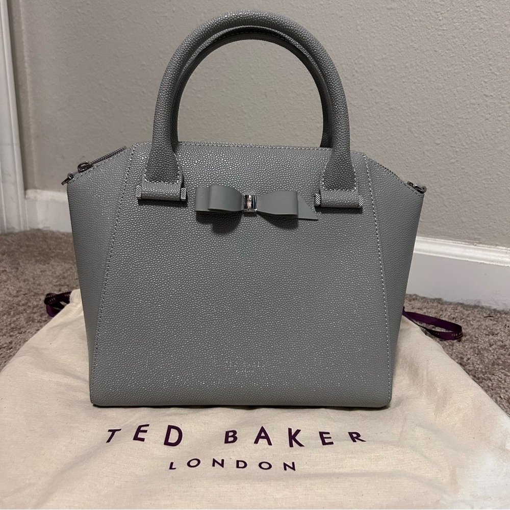 Ted Baker Light Gray satchel with Bow Accent NWOT
